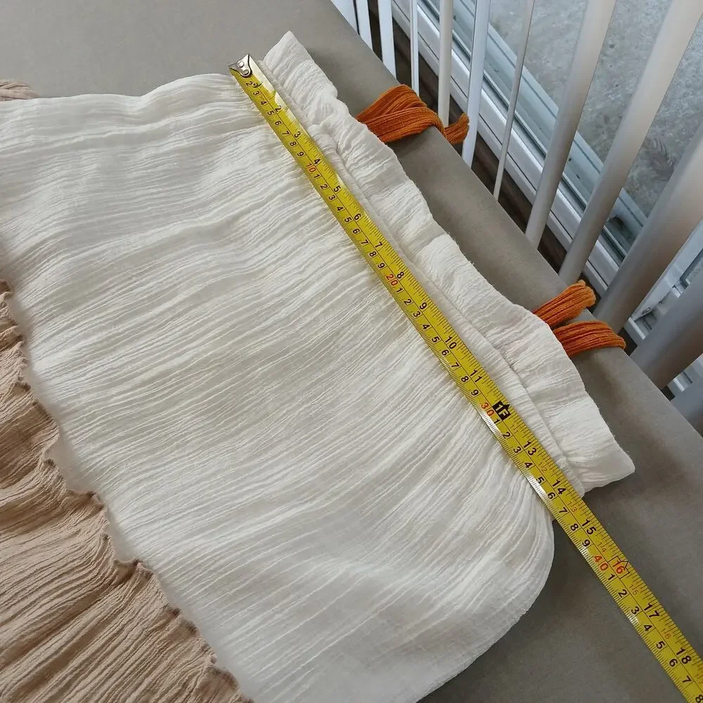 Blu Pepper Tiered Maxi Sundress S white tan orange brown colorblock lined - Picture 11 of 12